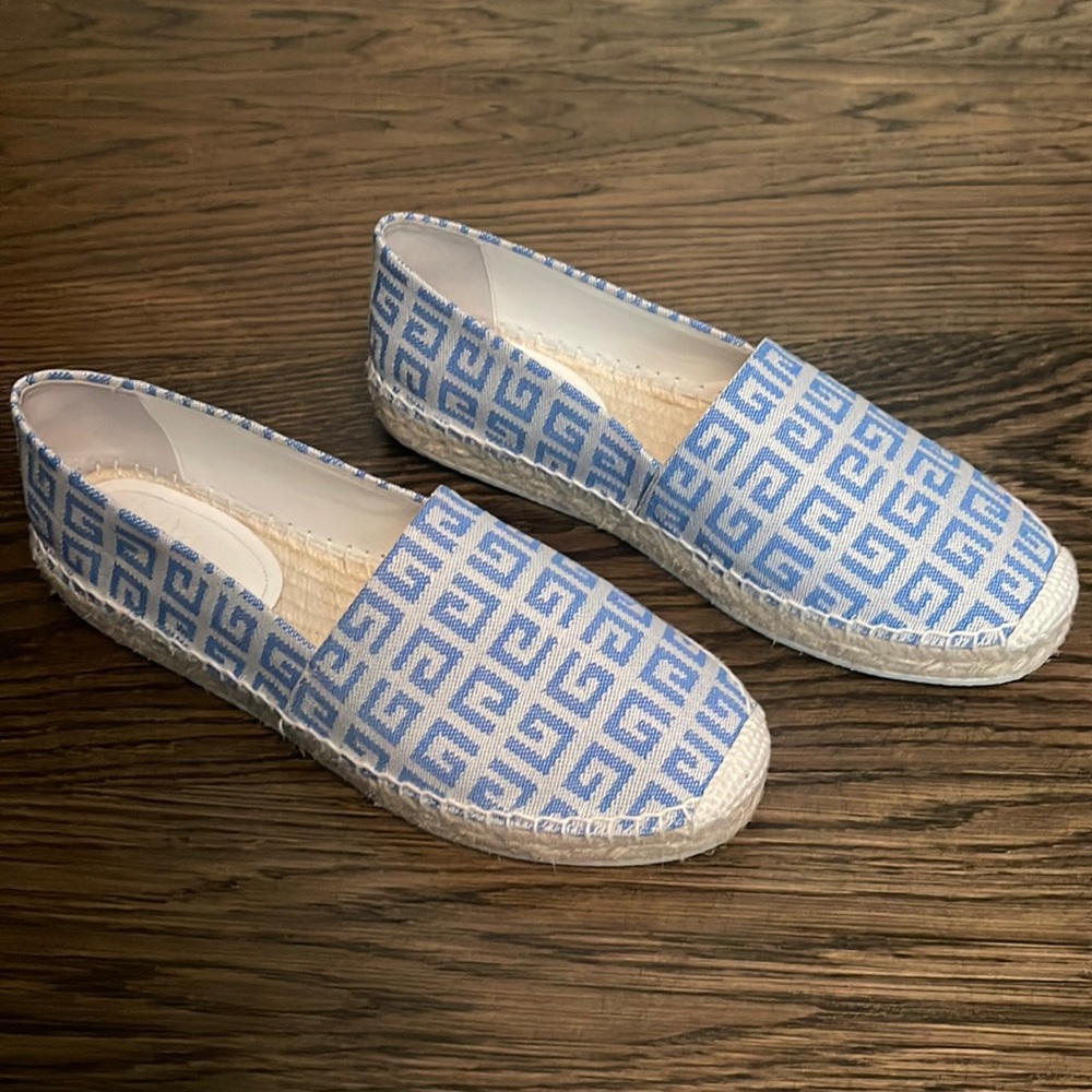 Givenchy White & Blue 4G Espadrilles